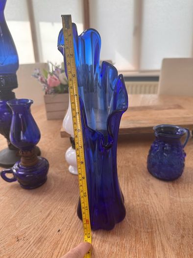 Vintage cobalt blue and Opaline glass
