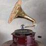 Vintage Gramophone Villa Fitzgerald Replica Wooden Case Brass Horn 1920s Style Image 5