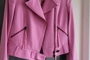VALENTINO pink wool biker cropped jacket Sz 44 Italian = (Fit 12 UK) - Rrp 695 (New)