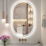 Oval Bathroom Mirror with LED Lights 500x800mm, Bluetooth Led Mirror Bathroom Image 10