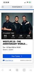 Westlife standing ticket