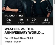 Westlife standing ticket