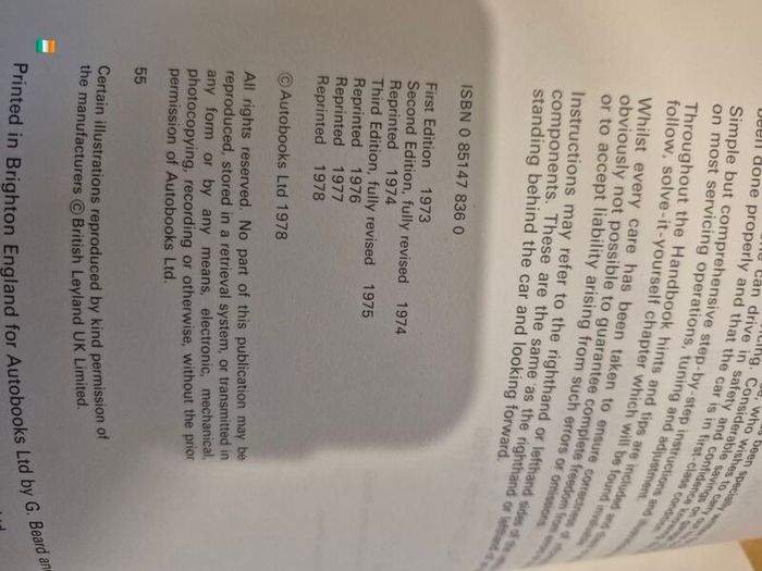 Mini Owner Handbook - 1978