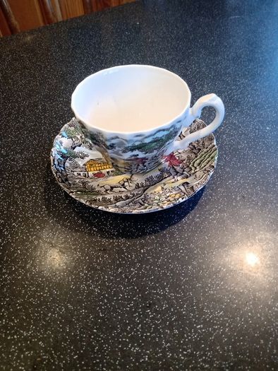 Vintage Myott The Hunter Cup and Saucer Set of 4
