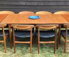 Mid Century Vintage Ib Kofod Larsen Signature Danish Range Dining Set