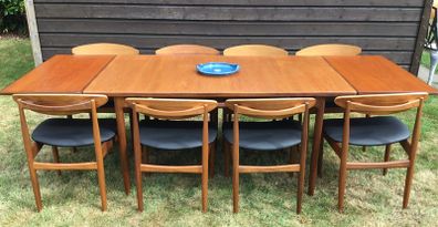 Mid Century Vintage Ib Kofod Larsen Signature Danish Range Dining Set