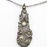 Vintage 925 Sterling Silver & Marcasite Necklace Image 3
