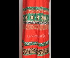 Orange and Green Vintage Maxi Skirt