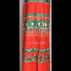 Orange and Green Vintage Maxi Skirt