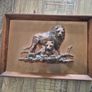 Vintage Framed Cooper Lion and Lioness gift present home house picture art deco ornament Image 4