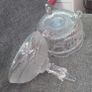 Polish 24% Lead Crystal, Bon Bon Scrolled footed bowl with Lid Image 2