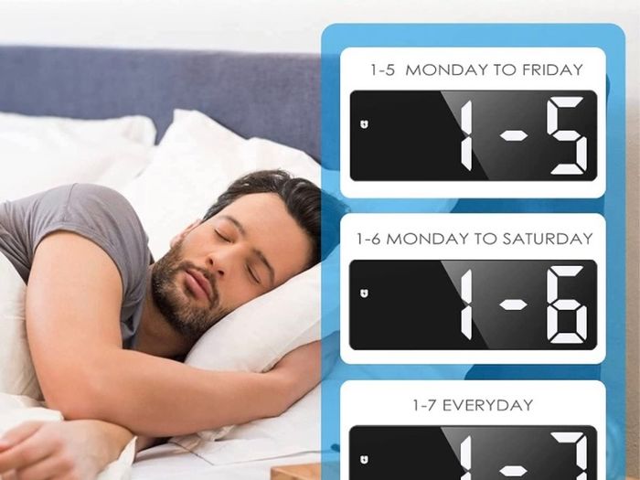 Digital Alarm Clock, Bedside Alarm Clock with Large LED Display, Non Ticking USB/Battery Powered Alarm Clock with Temperature, Snooze, Date, 3 Adjustable Brightness, Voice Control (FREE POSTAGE)