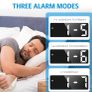 Digital Alarm Clock, Bedside Alarm Clock with Large LED Display, Non Ticking USB/Battery Powered Alarm Clock with Temperature, Snooze, Date, 3 Adjustable Brightness, Voice Control (FREE POSTAGE) Image 4