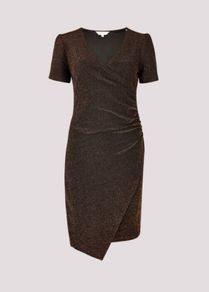 APRICOT Metallic Bodycon Wrap Mini Dress. Size 10