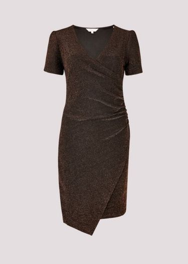 APRICOT Metallic Bodycon Wrap Mini Dress. Size 10