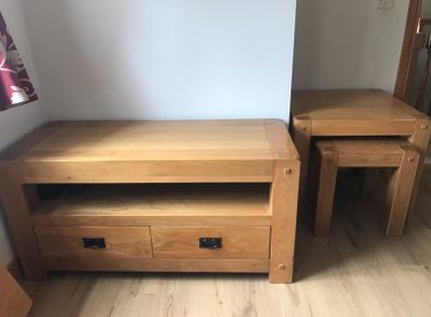 solid oak tv unit