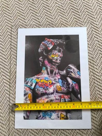 Graffiti Michelangelo's David picture unframed