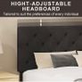 Single Bed Frame, 90 x 190 cm, with Adjustable Upholstered Headboard, Heavy Duty 256kg Weight Capacity, Easy Assembly, No Box Spring Needed, Grey Image 2