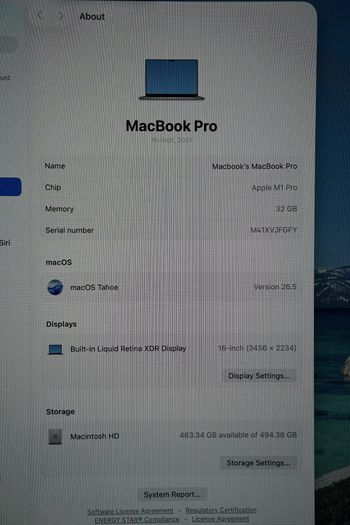 MacBook Pro 16" 32GB | 2021 | M1 Pro | 512GB
