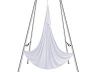 main image for ad Aerial Yoga Frame &amp; Yoga Hammock, 9.67 ft Height Professional Yoga Swing Stand Comes with 6.6 Yards Aerial Hammock, Max 551.15 lbs Load Capacity Yoga Rig for Indoor Outdoor Aerial Yoga