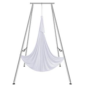 Aerial Yoga Frame & Yoga Hammock, 9.67 ft Height Professional Yoga Swing Stand Comes with 6.6 Yards Aerial Hammock, Max 551.15 lbs Load Capacity Yoga Rig for Indoor Outdoor Aerial Yoga
