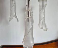 Vintage hand blown glass shade lamp.