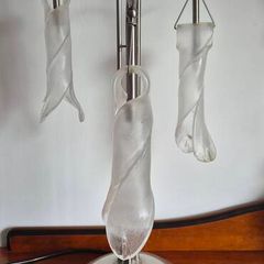 Vintage hand blown glass shade lamp.