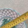 Majolica Majolika Slovenia Ludova Green White Hand Painted Floral Lattice hanging Plate Image 3