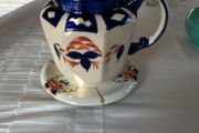 genuine antique Art Deco paneled ceramic teapot