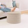 Ottoman with Storage, Folding Boucle Stool,Coffee Table,Chest Toy Box,Footstool for Living Room,Bedroom,Beige,Large Round,56x56x40cm Image 7
