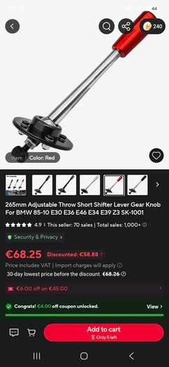 Short shifter kit e30 e36 e46