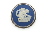 Vintage 925 Sterling Silver Wedgwood Cupid Brooch