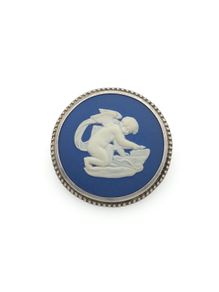Vintage 925 Sterling Silver Wedgwood Cupid Brooch