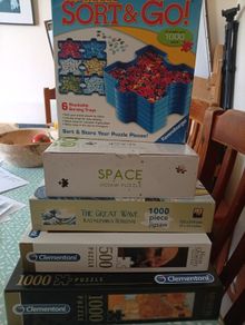 Premium Jigsaw Puzzle Bundle 4 Puzzles, Jumbo Mat & Ravensburger Sort Trays