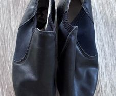 Slip-on Jazz Split Sole Black Leather Kids Dance Shoes