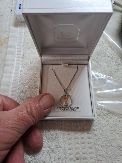 sterling silver communion pendant