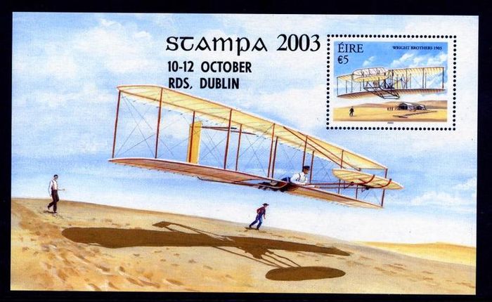 2003 Ireland Stampa Members Souvenir Aviation (Wright Brothers) Commemorative Stamp Miniature Sheet Overprinted for Stampa Mint Never Hinged (MNH)