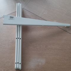47cm White twin-slot Shelf / Shelving U-brackets