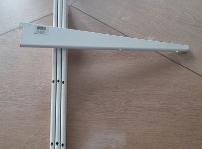 47cm White twin-slot Shelf / Shelving U-brackets