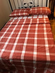 New Red/Cream Double Bed Set
