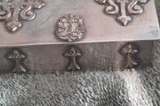 old silver plate religious box