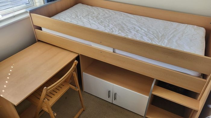 bed, Desk and storage combination
