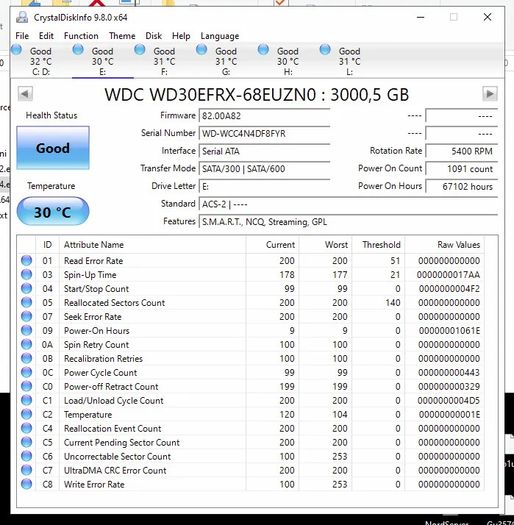 4 x 3TB WD Red NAS Drives - Working, High Hours (Priced Accordingly)
