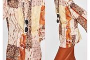 BN Zara Boho Multi Floral Long Sleeves V Neck Blouse / Top / Blogger's Favourite / Size M
