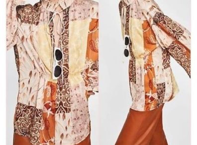 BN Zara Boho Multi Floral Long Sleeves V Neck Blouse / Top / Blogger's Favourite / Size M