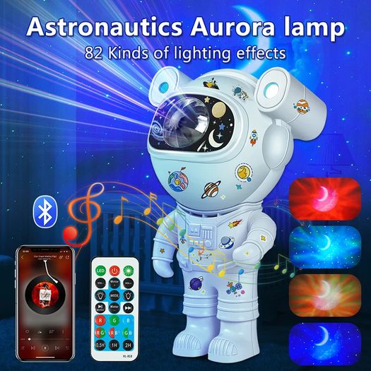 Kids Children's Star DIY Projector Night Light with Remote Control 360 Adjustable Design Astronaut Nebula Galaxy Lighting for Children