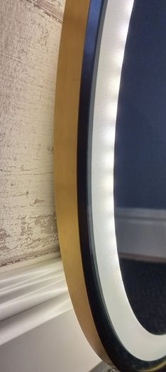 LED Bathroom Mirror Antifog Defogger Gold Frame