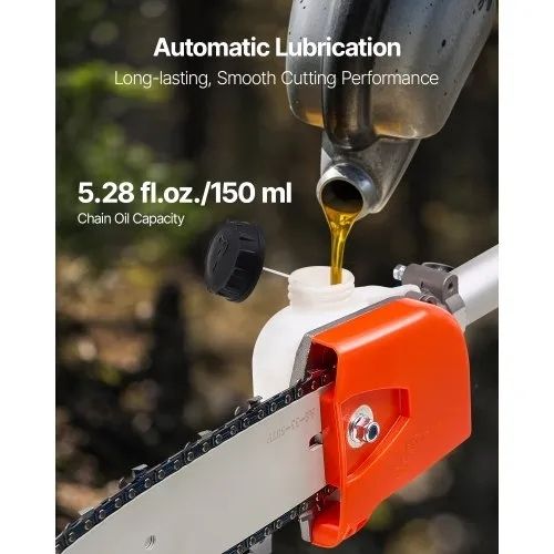Gas Pole Saw, 33CC 2 Stroke Gas Powered Pole Saws with 20.3 cm Cutting Bar, Cordless Tree Trimmer with 850ml Fuel Tank, 2 to 3.5 m Extendable