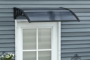 Door Canopy Awning Outdoor Window Rain Shelter Cover for Front/Back Door Porch Black 100 x 75cm