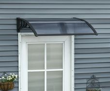 Door Canopy Awning Outdoor Window Rain Shelter Cover for Front/Back Door Porch Black 100 x 75cm